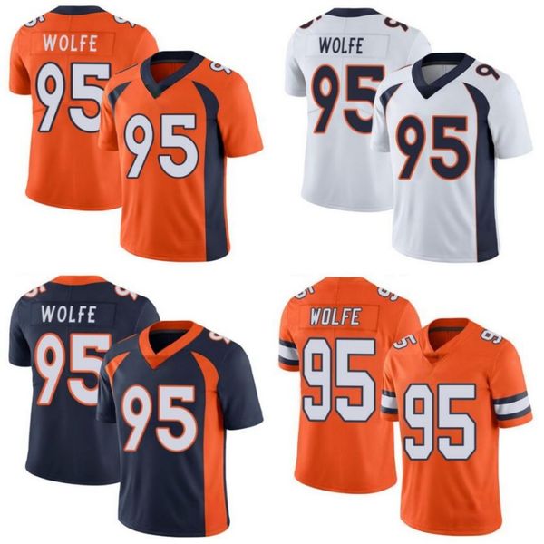 

denver broncos men #95 derek wolfe women youth limited rush jersey, Black