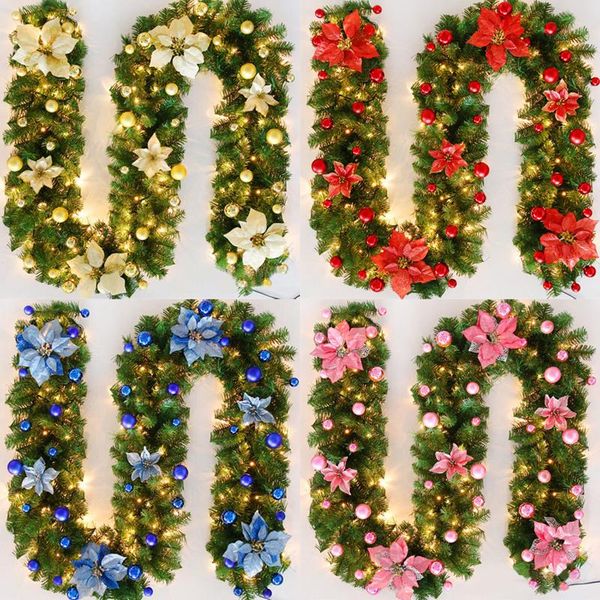 

christmas decorations 2.7meter luxury rattan garland without light tree for home party wedding artificial decor