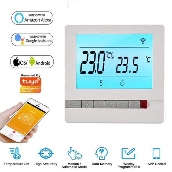 

smart home control intelligent room wifi thermostat remote temperature controller supports alexa, google 95~240v ac