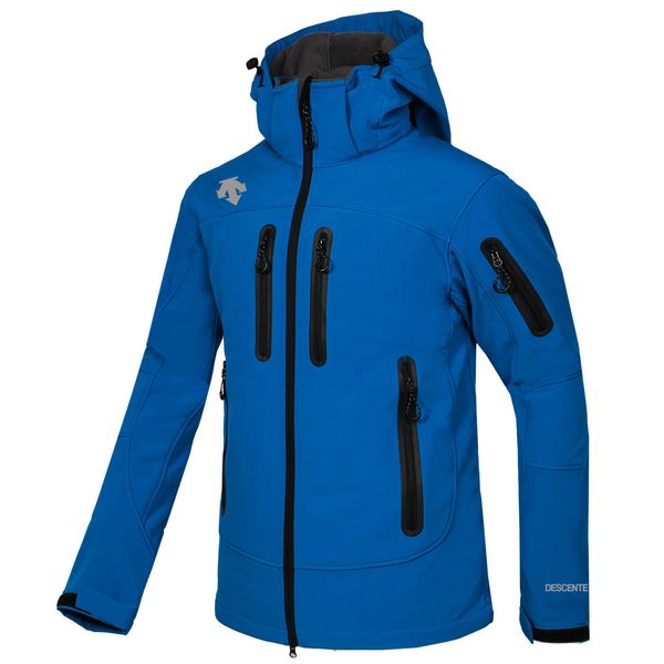 Jaqueta masculina DESCENTE Softshell casaco facial masculino ao ar livre, casacos esportivos, caminhadas, esqui, à prova de vento, inverno, jaqueta Soft Shell azul1837