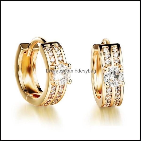 

stud jewelrystud women earings fashion jewelry earrings gold color double layer cubic zirconia cute gift wedding jewellery drop delivery 202, Golden;silver