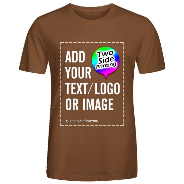 

custom tshirts design your own for men front and back print brown, White;black