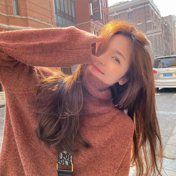 

2021 new women sweater pullover female knitting overszie sweaters long sleeve girls elegant knitted thick outerwear plus 4mh2, White;black