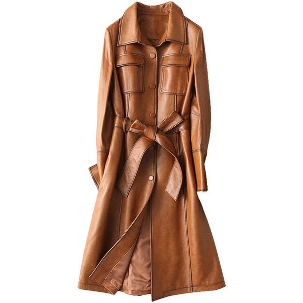 

women's leather & faux genuine sheepskin suede coat autumn women slim outerwear suit garment lf2112, Black