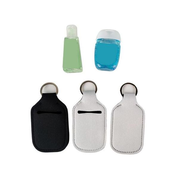 

neoprene keychain for for 30ml hand sanitizer mini bottle cover white color rectangle shape chapstick jllfxt xmh_home
