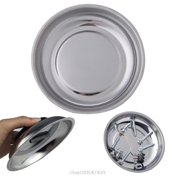 

tool organizers round magnetic parts tray bowl dish stainless steel garage holder organizer d09 20 dropship