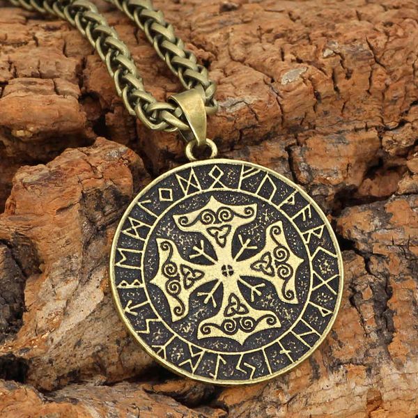 

new viking rune irish double sided men's pendant necklace, Silver