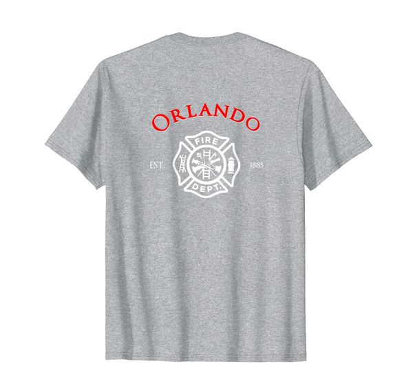 

orlando florida fire rescue department firefighter duty t-shirt, White;black