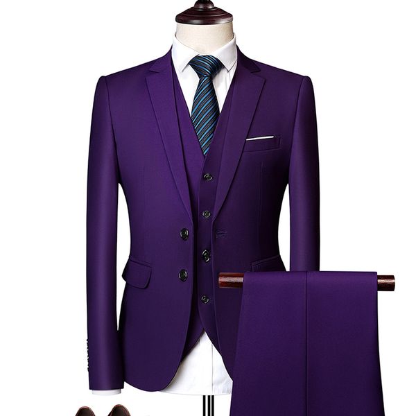 

Groom Male Wedding Prom Suit Green Slim Fit Tuxedo Men Formal Business Work Wear Suits 3Pcs Set (Jacket+Pants+Vest), Yellow
