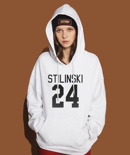 

women's hoodies & sweatshirts women 2021 autumn arrival winter fleece hoodie print stilinski 24 wolf teen hip hop sweatshirt harajuku, Black