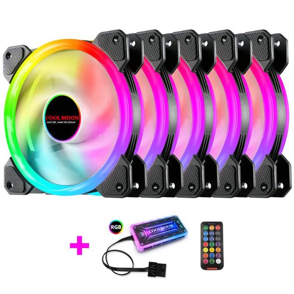 

fans & coolings coolmoon 12v 6pin cooling fan speed adjust pc cpu cabinet cooler with ir remote quiet deskcomputer case 120mm rgb heat s