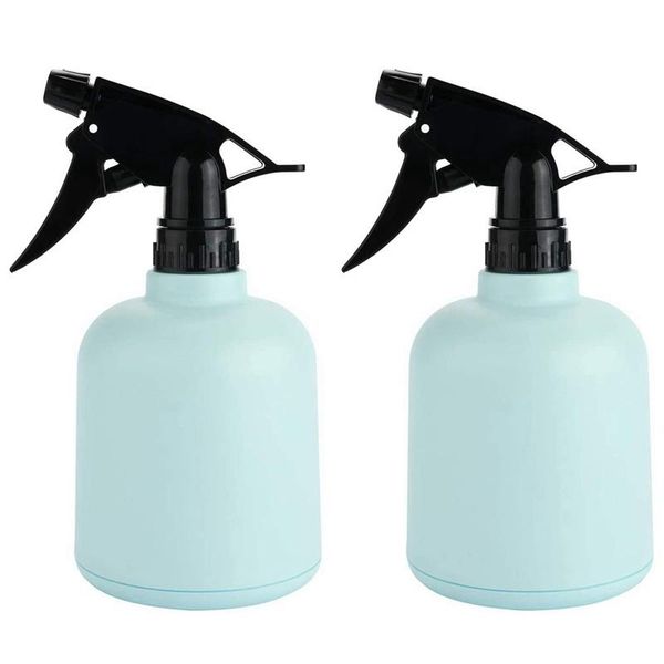 

600ml spray bottle plants set of 2, adjustable atomizer flower sprayer plastic fine mist watering can small (blue)