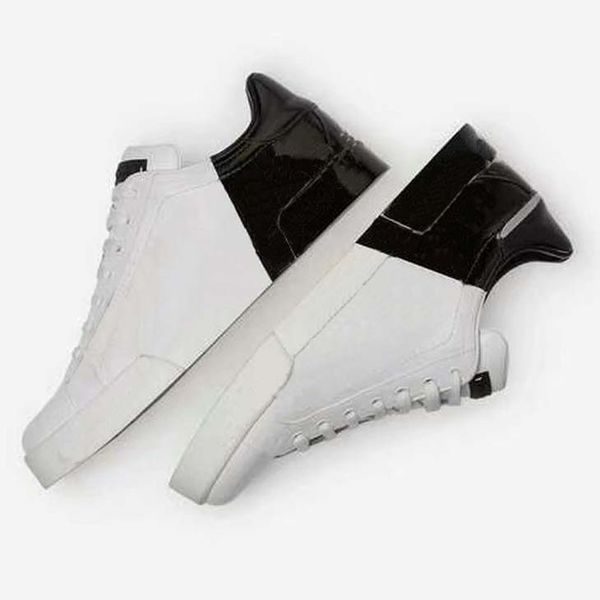 

real leather handmade multicolor gradient technical sneakers men women famous casual shoes trainers18, Black