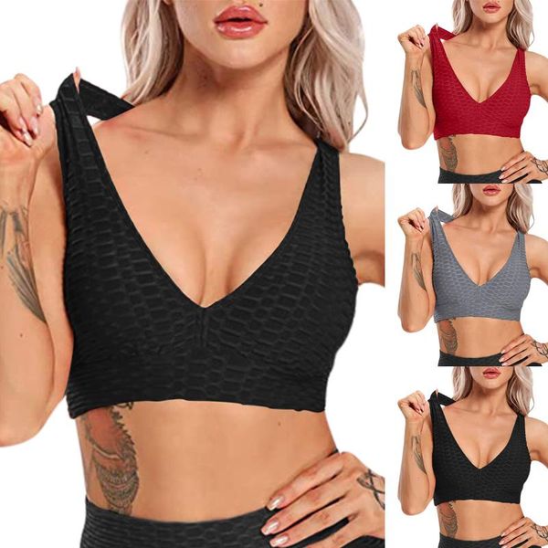 

women sports bras impact support yoga crop gym workout shirts, White;black