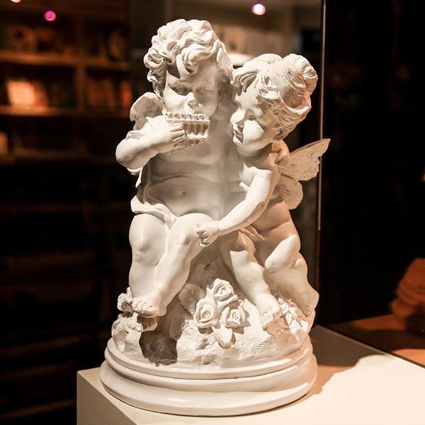 

decorative objects & figurines ceramics cupid sculpture porcelain angel couples figurine character statue crafts home decorations wedding gi