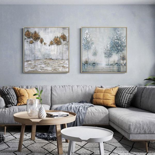 

paintings abstract silver tree wall decoration hand painted oil painting on cavnas art pictures for living room bedroom el decor