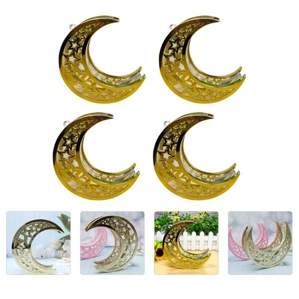 

gift wrap 4pcs decorative moon pendants electroplated box decor (golden)