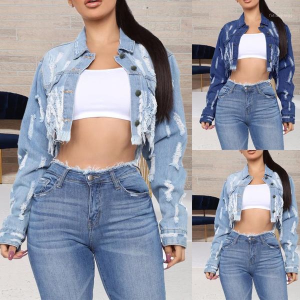 

winter hooded warm jean jacket women's cropped with holes on the back and cutout denim female bomber coat jackets, Black;brown