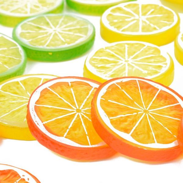 

party decoration 10pcs 5cm artificial fruit simulation slices christmas ornament kitchen wedding fake supplies