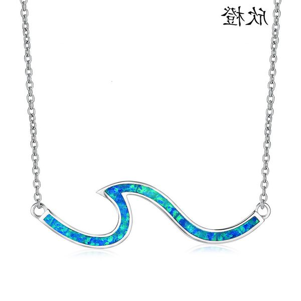 

women's wave necklaces on the platform, Black
