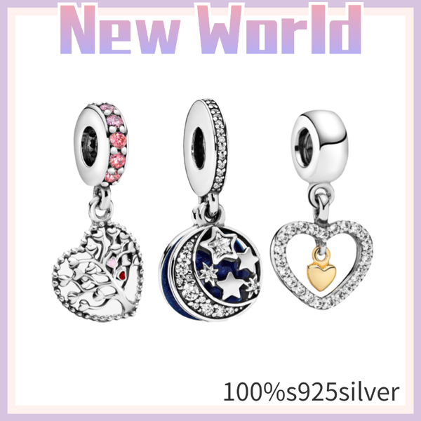 

other 2021 style 100%s925 silver creative love moon star beads charm is suitable for women to give a girlfriend gift