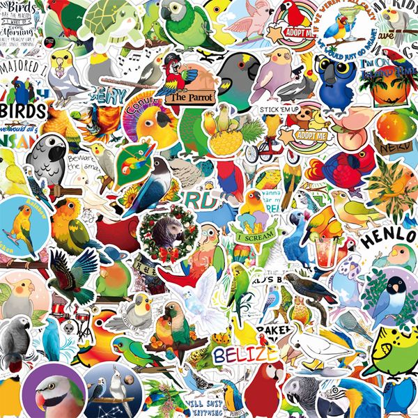

50pcs cute parrot bird graffiti stickers aesthetic pack suitcase kids toys decals for gift paste phone case notebook funky car
