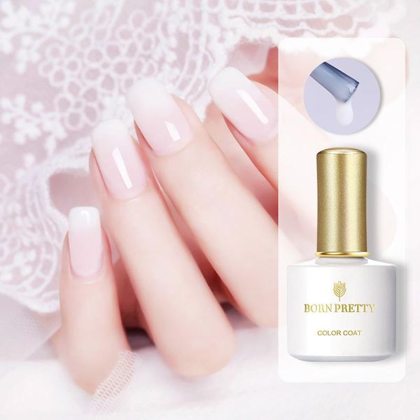 

nail gel born pretty 10ml opal jelly polish white semi-transparent art soak off uv long lasting varnish, Red;pink