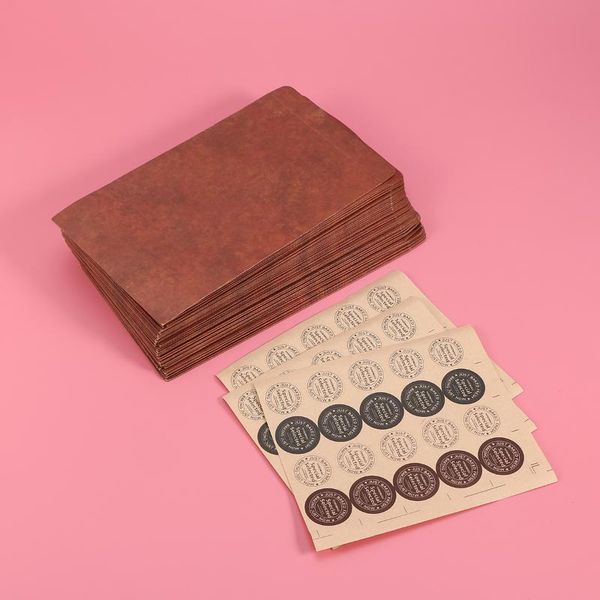 

gift wrap 120pcs retor vintage kraft paper envelopes european style with sealing stickers for invitations scrapbooking