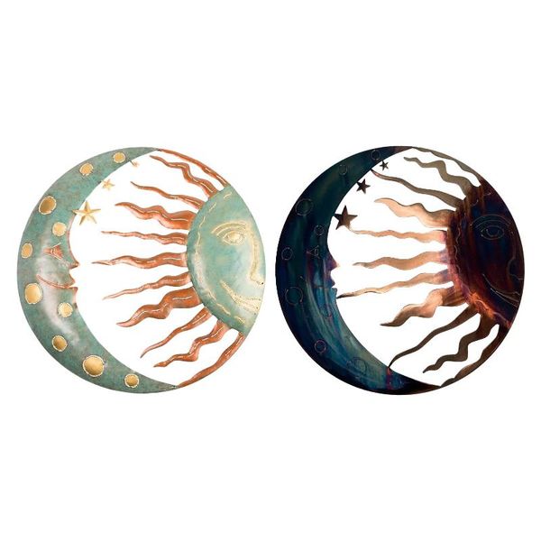 

decorative objects & figurines sun moon wall decoration waterproof durable metal home pendant for decorating house yard and elk garden there