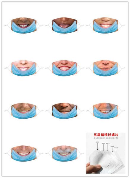 

facial exprsion funny mask dust proof cotton prank printing maskhigh quality