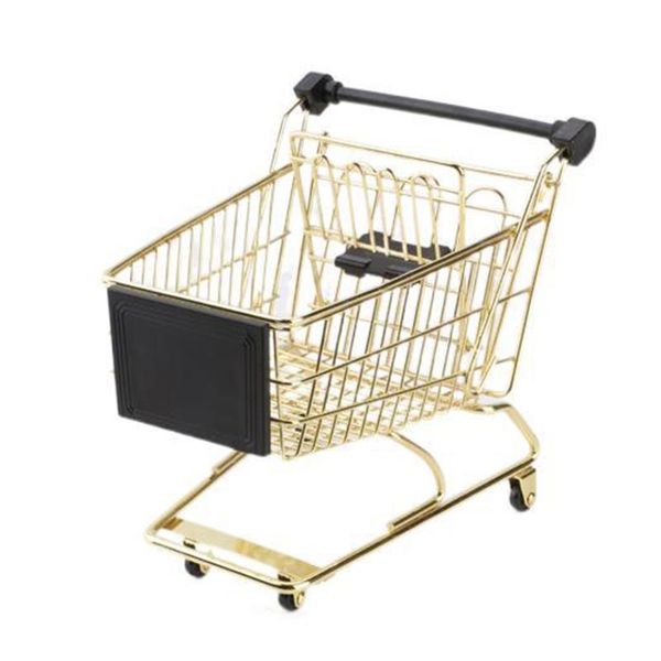 

storage baskets mini shopping cart with sturdy metal frame trolley tiny ulitily toy table decoration