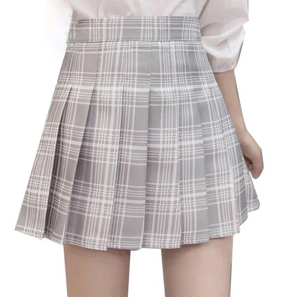 

skirts summer women 2021 korean high waist plaid mini skirt school girls cute pleated with zipper, Black