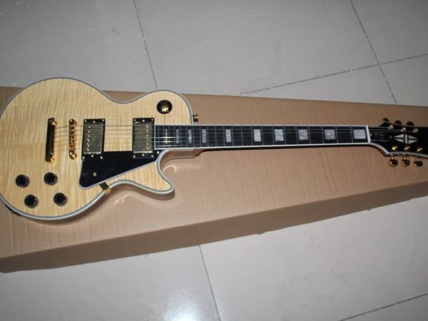 

electric guitar tiger veneer wood color ebony fingerboard wrapped silk