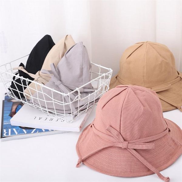 

wide brim hats women summer foldable bucket hat candy color fisherman cap casual outdoor sunscreen cotton sun caps high quality, Blue;gray