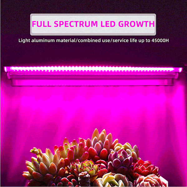 

aluminum grow light led double tube 50cm phyto lamp for plants seedlings flowers crop full spectrum 3500k 5000k 6500k