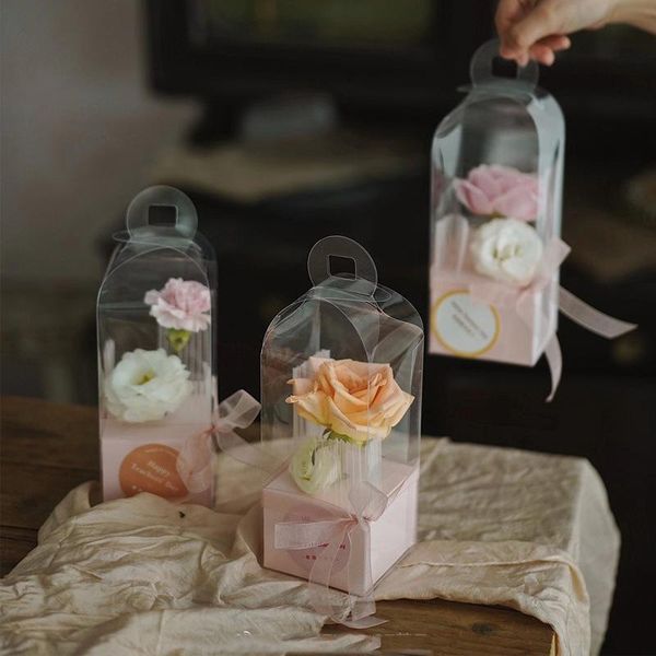 

gift wrap clear pvc flower packing box diy wedding christmas transparent wrapping boxes cake chocolate candy packaging