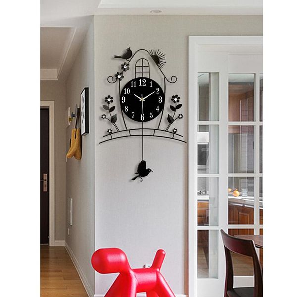 

european creative iron wall clocks crafts decoration garden home living room silent quartz clock wall sticker ornaments decor
