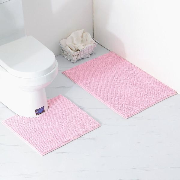 

bath mats chenille bathroom absorbent mat two-piece long u-shaped anti-slip door
