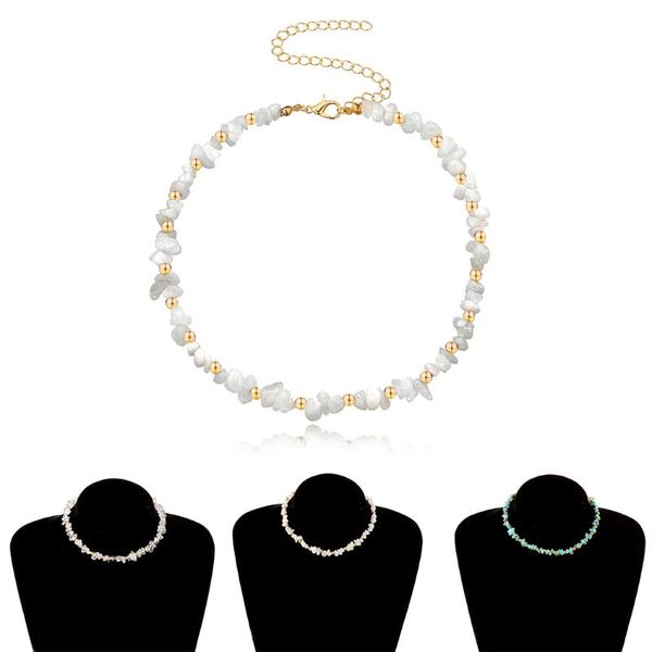 

chains strand necklace elegant adjustable irregular crystal stone clavicle charm women bohemian jewelry, Silver