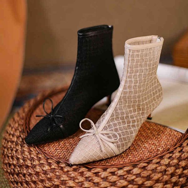 

dress shoes korean version spring autumn show thin hollow out high-heeled thins heel and high pointed boots fashion p4jn, Black