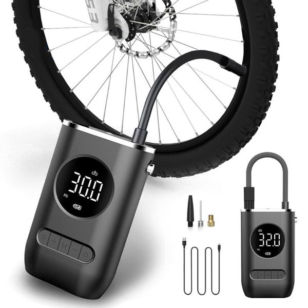 

bike pumps electric inflator pump portable mini wireless smart digital air compressor tire pressure detection for car motorcycle balls