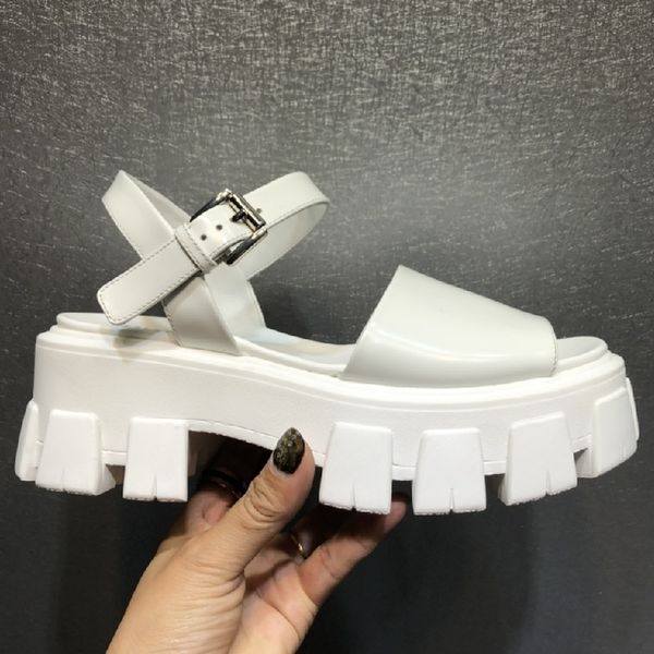 

70% off wholesale flip-flops platform real leather gladiator sandals woman ankle strap summer women flat zapatos de mujer shoes new, Black