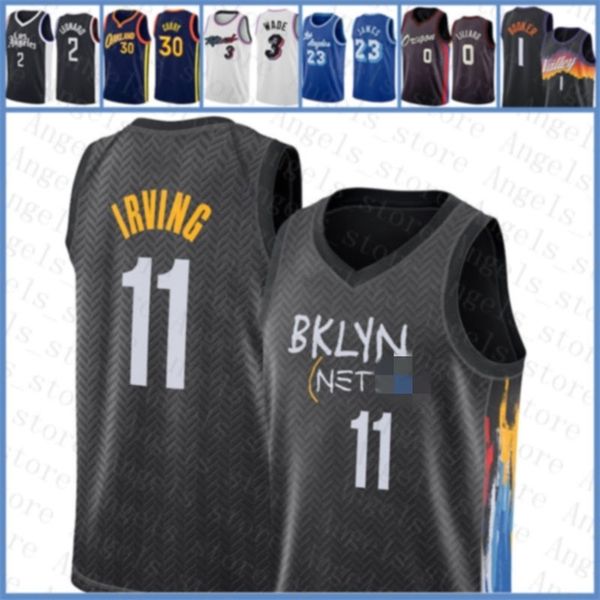 

2020 2021 new basketball jersey net kyrie brooklyn\rnet 11 irving donovan 45 mitchell tyler 14 herro bam 13 ado stephen 30 curry, Black