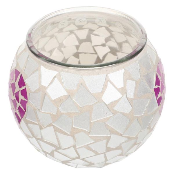 

1pc glass teacup candlestick mosaic style candle holder dining table cup