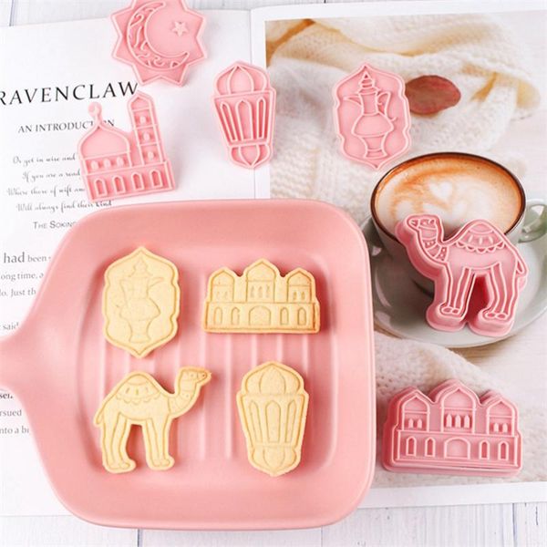 

baking moulds 6pcs eid mubarak ramadan cookie cutters mold for cooking biscuit camel moon star diy cake accessories0521