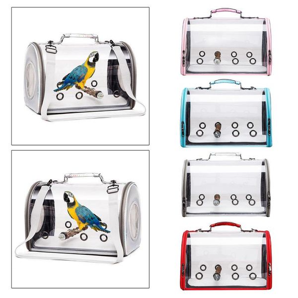 

bird cages clear travel cage breathable parrots cat transparent carrying case handbag zipper with insert rod for small animals