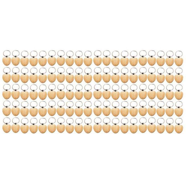 

keychains 100pcs blank heart wooden key chain diy promotion keychain keyring pendant tags promotional gifts, Silver