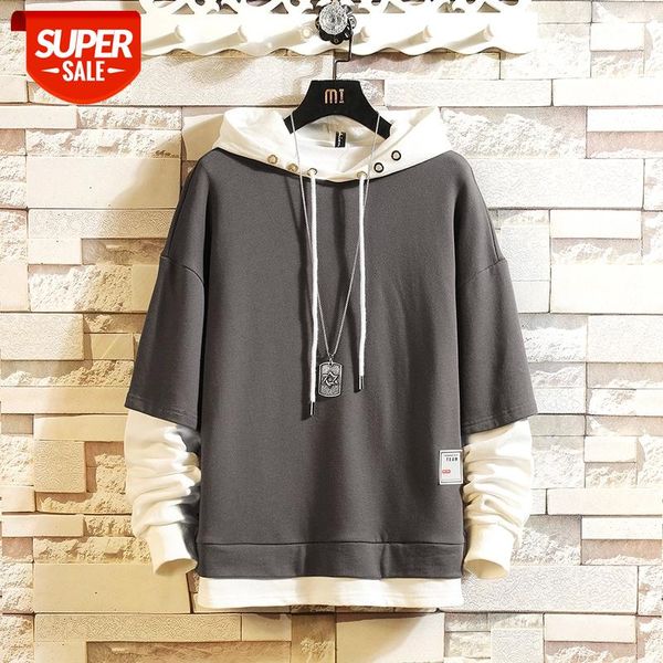 

fashion skateboard hoodies sweatshirts 2021 men's casual spring autumn black clothes oversize m-5xl hip hop patchwork streetwear #oe1h