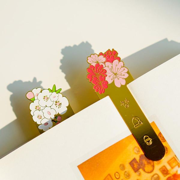 

bookmark annibook romantic bookmarks japanese cherry metal brass paper for books accessories kawaii stationery store