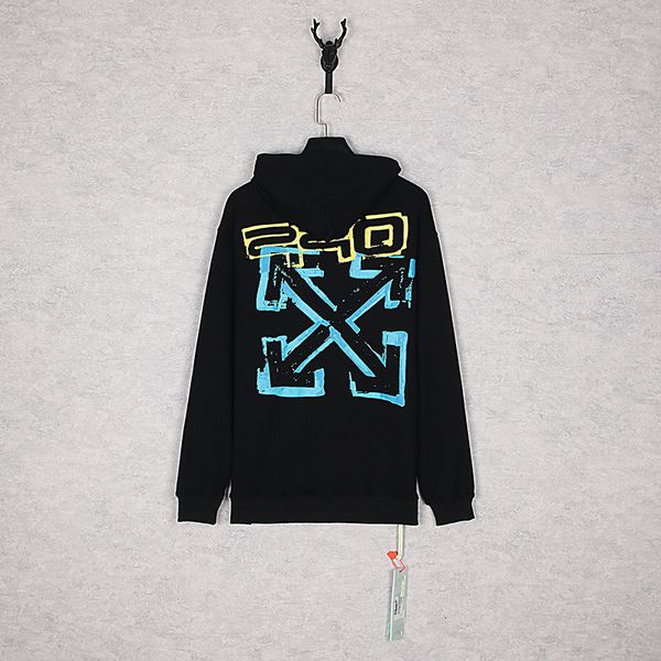 

graffiti off style hand drawn arrow hooded sweater for men and women, Black